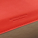ボッテガヴェネタ BOTTEGA VENETA イントレチャート コンチネンタル ウォレット ブラウン×レッド レザー 長財布 ガンメタル金具 茶 二つ折り