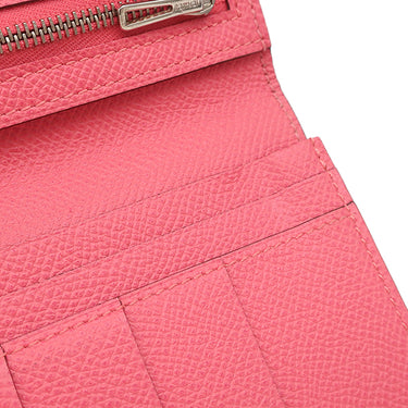 エルメス HERMES ベアンスフレ ローズアザレ ヴォーエプソン 長財布 シルバー金具 二つ折り財布
