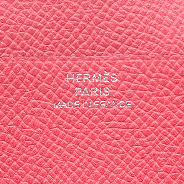 エルメス HERMES ベアンスフレ ローズアザレ ヴォーエプソン 長財布 シルバー金具 二つ折り財布
