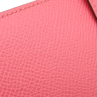 エルメス HERMES ベアンスフレ ローズアザレ ヴォーエプソン 長財布 シルバー金具 二つ折り財布