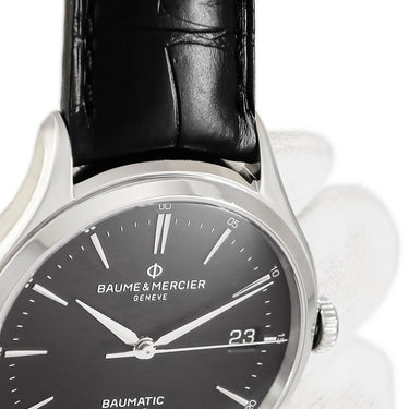 腕時計 ボーム&メルシエ BAUME&MERCIER クリフトン ボーマティック M0A10399 自動巻き メンズ ブラック デイト シースルーバック