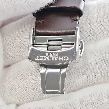 腕時計 ショーメ CHAUMET ダンディ XL クロノグラフ W11790-30V 自動巻き メンズ K18PG×SS コンビ シルバー スモールセコンド