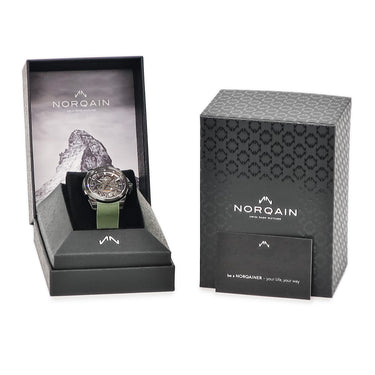 腕時計 ノルケイン NORQAIN インディペンデンス スケルトン 40MM N3008.07B01.G01.R01 自動巻き メンズ 新品同様 ブラック DLC加工