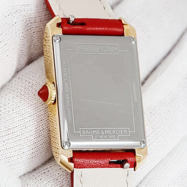 腕時計 ボーム&メルシエ BAUME&MERCIER ハンプトン M0A10628 クオーツ レディース 未使用 K18PG×Ti コンビ アラビア バー
