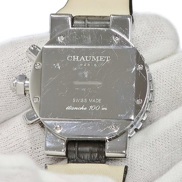 腕時計 ショーメ CHAUMET クラスワン クロノグラフ クオーツ メンズ 純正ダイヤ グレー デイト 逆回転防止ベゼル スモールセコンド