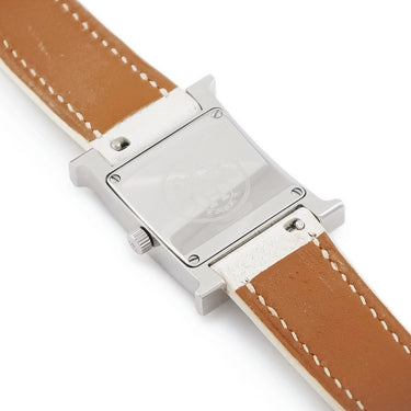 腕時計 エルメス HERMES Hウォッチ PM HH1.210 クオーツ レディース ホワイト H型 スクエア アラビア ギョウシェ