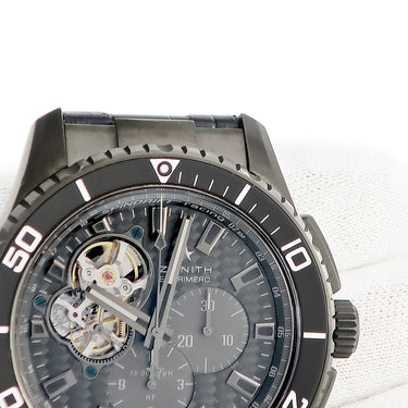 腕時計 ゼニス ZENITH エル プリメロ ストラトス スピンドリフト 75.2060.4061/21.R573 自動巻き メンズ OH済 ブラック クロノグラフ