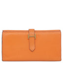 エルメス HERMES ベアンデュプリ オレンジ シェーブル 長財布 ゴールド金具 三つ折り財布 補修跡有