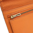 エルメス HERMES ベアンデュプリ オレンジ シェーブル 長財布 ゴールド金具 三つ折り財布 補修跡有