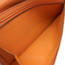 エルメス HERMES ベアンデュプリ オレンジ シェーブル 長財布 ゴールド金具 三つ折り財布 補修跡有