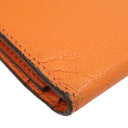 エルメス HERMES ベアンデュプリ オレンジ シェーブル 長財布 ゴールド金具 三つ折り財布 補修跡有