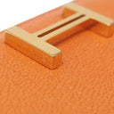 エルメス HERMES ベアンデュプリ オレンジ シェーブル 長財布 ゴールド金具 三つ折り財布 補修跡有