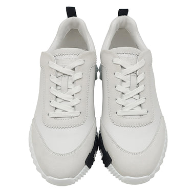 エルメス HERMES バウンシング H242810Z ホワイト カーフ シェーブルヴェロア #41.5 スニーカー 白×黒 新品 未使用