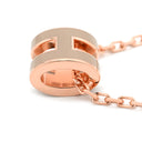 エルメス HERMES ポップアッシュ ミニ ペンダント マロングラッセ×ローズゴールド GP ラッカー ネックレス PG金具 Hモチーフ 新品 未使用