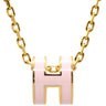 エルメス HERMES ポップアッシュ ミニ ペンダント ローズドラジェ×ゴールド GP ラッカー ネックレス Hモチーフ 新品 未使用 ピンク