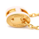 エルメス HERMES ポップアッシュ ミニ ペンダント ローズドラジェ×ゴールド GP ラッカー ネックレス Hモチーフ 新品 未使用 ピンク