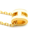 エルメス HERMES ポップアッシュ ミニ ペンダント ホワイト×ゴールド GP ラッカー ネックレス Hモチーフ