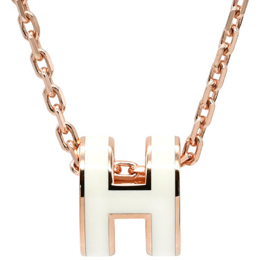 エルメス HERMES ポップアッシュ ミニ ペンダント ホワイトXローズ 