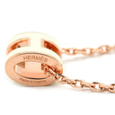エルメス HERMES ポップアッシュ ミニ ペンダント ホワイトXローズゴールド GP ラッカー ネックレス ピンクゴールド金具 白 Hモチーフ