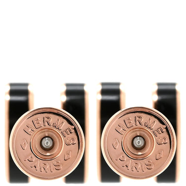 エルメス HERMES ポップアッシュ Hピアス ミニ ブラック×ローズゴールド GP エナメル ピアス 黒 PG金具 Hモチーフ RG PG ピンク