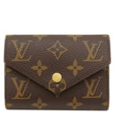 ルイヴィトン LOUIS VUITTON ポルトフォイユ ヴィクトリーヌ M41938 フューシャ モノグラムキャンバス 三つ折り財布 ゴールド金具 茶 ピンク