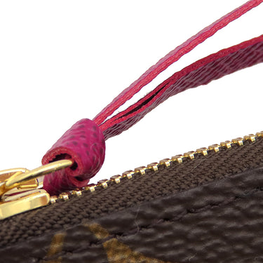 ルイヴィトン LOUIS VUITTON ポルトフォイユ ヴィクトリーヌ M41938 フューシャ モノグラムキャンバス 三つ折り財布 ゴールド金具 茶 ピンク