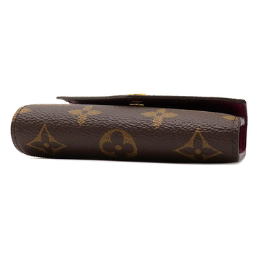 ルイヴィトン LOUIS VUITTON ポルトフォイユ ヴィクトリーヌ M41938 フューシャ モノグラムキャンバス 三つ折り財布 ゴールド金具 茶 ピンク