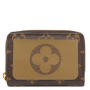 ルイヴィトン LOUIS VUITTON ポルトフォイユ ルー M81461 モノグラムリバース モノグラムキャンバス モノグラムリバースキャンバス 二つ折り財布 ゴールド金具 茶 ラウンドファスナー