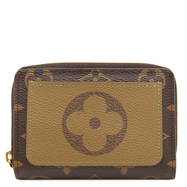 ルイヴィトン LOUIS VUITTON ポルトフォイユ ルー M81461 モノグラムリバース モノグラムキャンバス モノグラムリバースキャンバス 二つ折り財布 ゴールド金具 茶 ラウンドファスナー