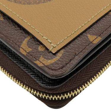 ルイヴィトン LOUIS VUITTON ポルトフォイユ ルー M81461 モノグラムリバース モノグラムキャンバス モノグラムリバースキャンバス 二つ折り財布 ゴールド金具 茶 ラウンドファスナー