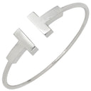 ティファニー Tiffany & Co Tワイヤー ラージサイズ ホワイトゴールド K18WG ブレスレット T&Co. Au750 18K バングル