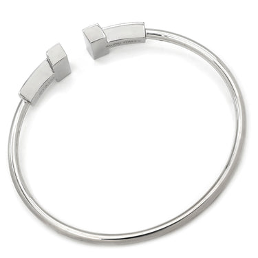 ティファニー Tiffany & Co Tワイヤー ラージサイズ ホワイトゴールド K18WG ブレスレット T&Co. Au750 18K バングル