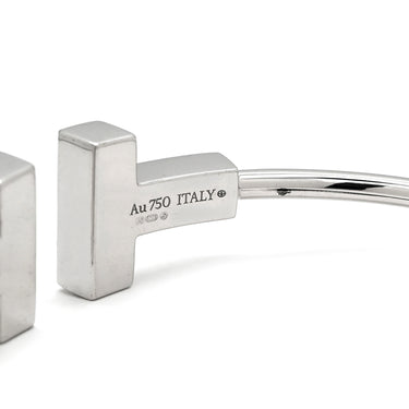 ティファニー Tiffany & Co Tワイヤー ラージサイズ ホワイトゴールド K18WG ブレスレット T&Co. Au750 18K バングル