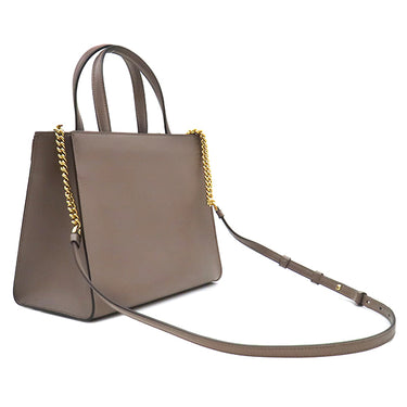 フェラガモ FERRAGAMO ヴァラ リボン トップハンドル 21I290 キャラウェイシード カーフ スプリットカーフ ファブリック 2WAYバッグ ゴールド金具 茶 ハンドバッグ ショルダーバッグ