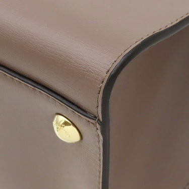 フェラガモ FERRAGAMO ヴァラ リボン トップハンドル 21I290 キャラウェイシード カーフ スプリットカーフ ファブリック 2WAYバッグ ゴールド金具 茶 ハンドバッグ ショルダーバッグ