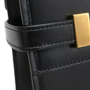 イヴ・サンローラン Yves Saint Laurent マンハッタン ショルダー 579271 ブラック カーフ 2WAYバッグ ゴールド金具 黒 クラッチ
