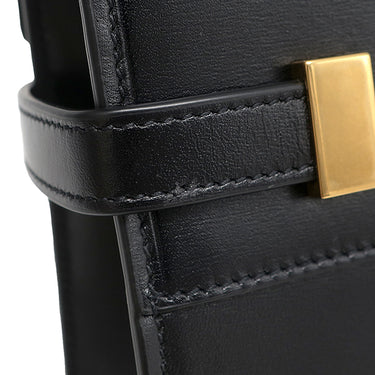 イヴ・サンローラン Yves Saint Laurent マンハッタン ショルダー 579271 ブラック カーフ 2WAYバッグ ゴールド金具 黒 クラッチ