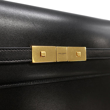 イヴ・サンローラン Yves Saint Laurent マンハッタン ショルダー 579271 ブラック カーフ 2WAYバッグ ゴールド金具 黒 クラッチ
