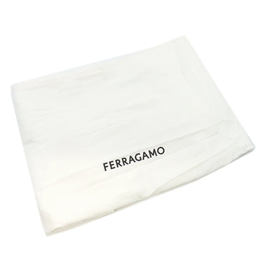 サルヴァトーレ・フェラガモ Salvatore Ferragamo ロゴ 241297 ナチュラル×ネロ リネン コットン レザー トートバッグ マットブラック金具 肩掛け
