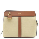 セリーヌ CELINE ティーン カバ ドゥ フランス 191992DJW ナチュラル×タン キャンバス レザー ショルダーバッグ ゴールド金具 新品 未使用 茶
