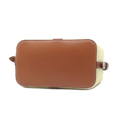 セリーヌ CELINE ティーン カバ ドゥ フランス 191992DJW ナチュラル×タン キャンバス レザー ショルダーバッグ ゴールド金具 新品 未使用 茶