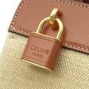 セリーヌ CELINE ティーン カバ ドゥ フランス 191992DJW ナチュラル×タン キャンバス レザー ショルダーバッグ ゴールド金具 新品 未使用 茶
