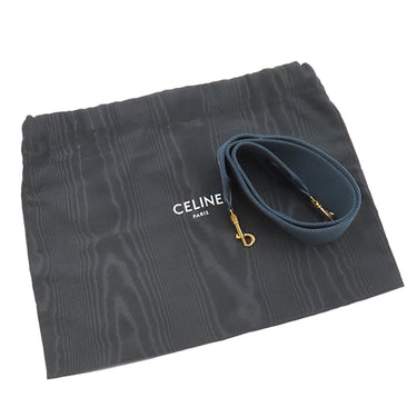 セリーヌ CELINE ティーン ソフト 16 セーズ 196852DJ9 ネイビー×ベージュ カーフ ファブリック ショルダーバッグ ゴールド金具 新品 未使用 キャンバス