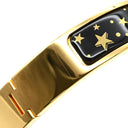 エルメス HERMES クリックH PM グロリア ソリ ブラック×ゴールド GP エナメル ブレスレット 黒 月 星 夜 Hブレス