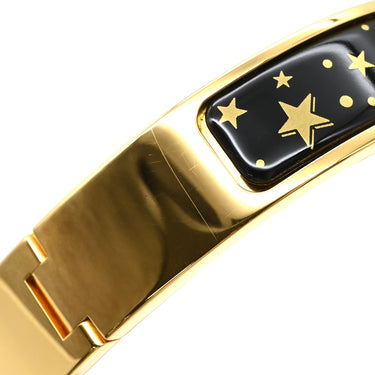 エルメス HERMES クリックH PM グロリア ソリ ブラック×ゴールド GP エナメル ブレスレット 黒 月 星 夜 Hブレス