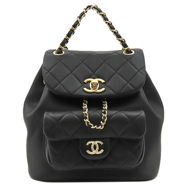 シャネル CHANEL マトラッセ デュマ AS2908 ブラック ラムスキン リュック・デイパック ゴールド金具 ダブルC ミニリュック