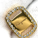 サルヴァトーレ・フェラガモ Salvatore Ferragamo ヴァラ 760221 ゴールド GP ラインストーン ピアス 両耳用 スタッドピアス ラインストーン