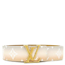 ルイヴィトン LOUIS VUITTON LV イニシャル 85/34 M0364 ベージュ系 モノグラムキャンバス レザー ベルト ゴールド金具 30MM グラデーション