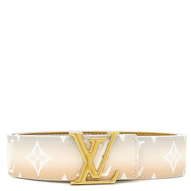ルイヴィトン LOUIS VUITTON LV イニシャル 85/34 M0364 ベージュ系 モノグラムキャンバス レザー ベルト ゴールド金具 30MM グラデーション