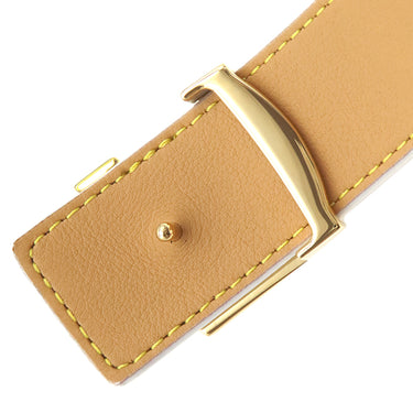 ルイヴィトン LOUIS VUITTON LV イニシャル 85/34 M0364 ベージュ系 モノグラムキャンバス レザー ベルト ゴールド金具 30MM グラデーション